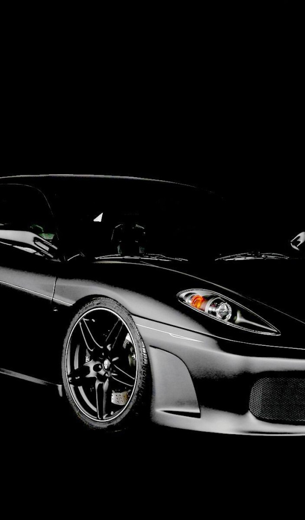 Черные обои с Феррари