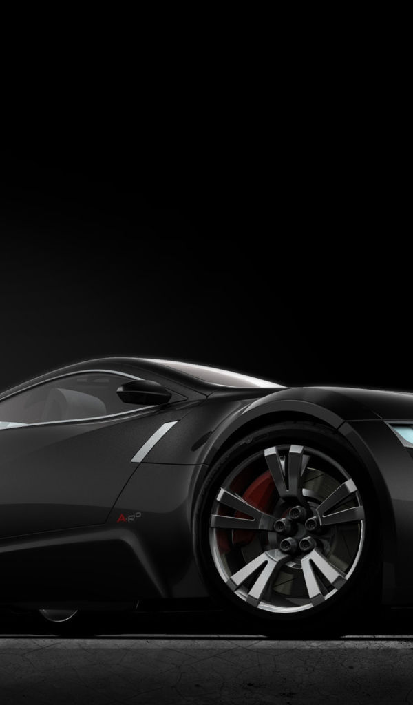 Черные обои с красивым автомобилем