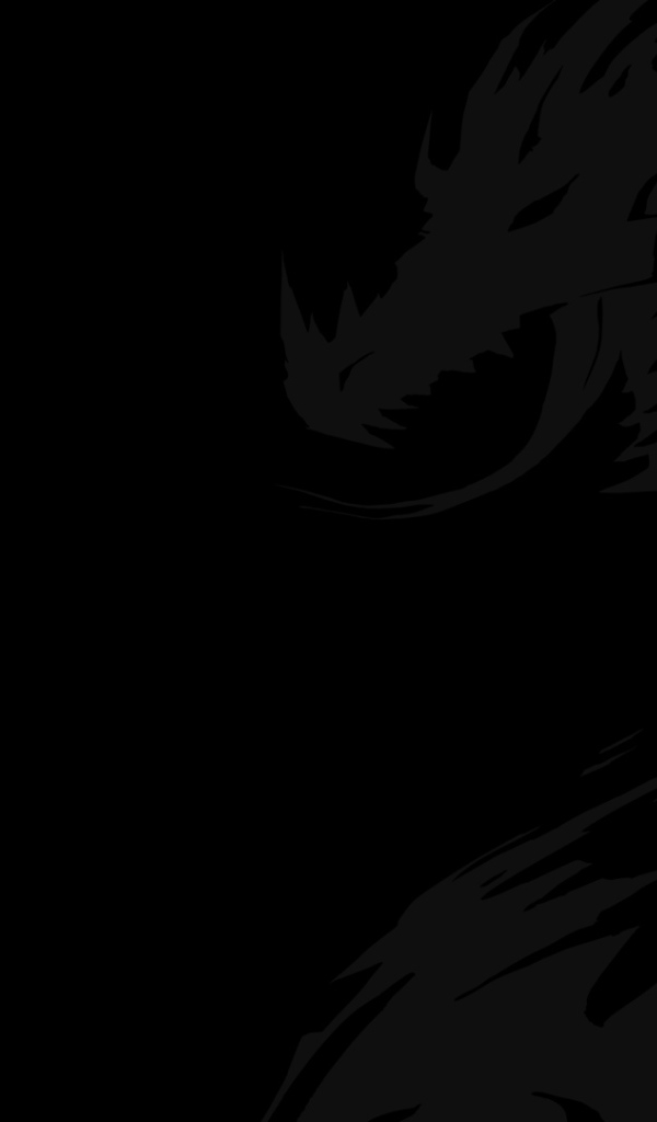 Черные обои с драконом