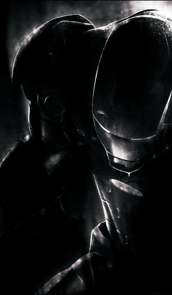 Черные обои с железным человеком