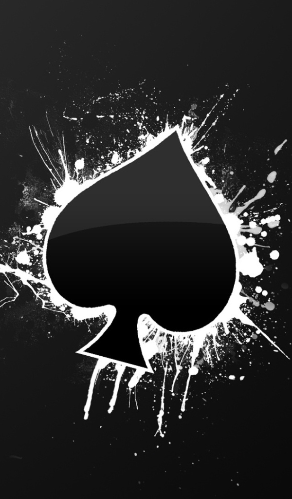 Черные обои с карточным символом