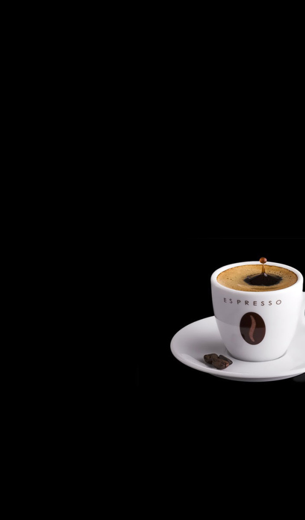 Черные обои с чашкой