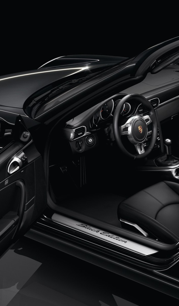 Черные обои с роскошным порше