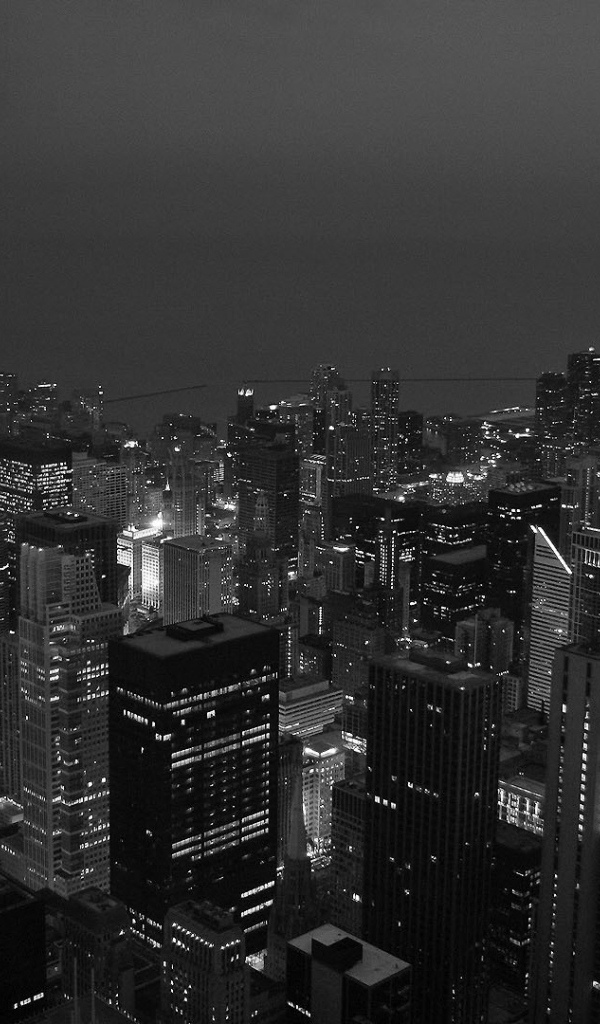 Черные обои с городом