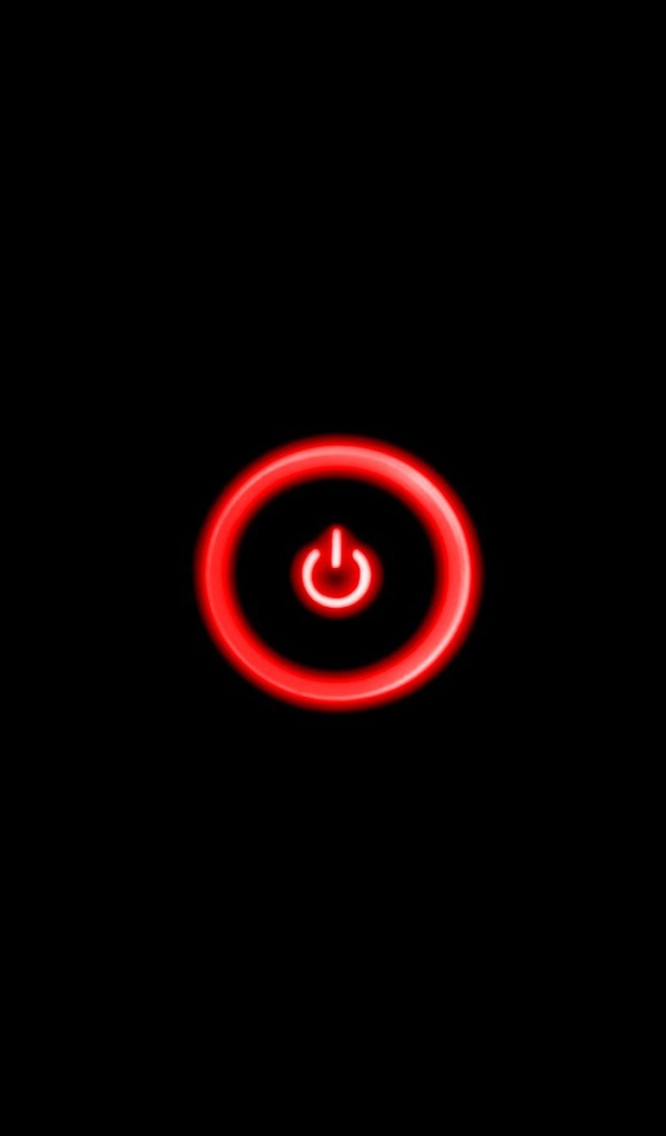 Черные обои с красной кнопкой