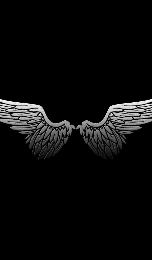 Черные обои с крыльями