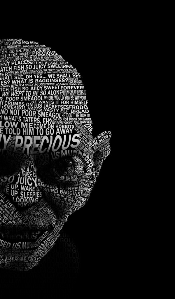 Голлум на черных обоях
