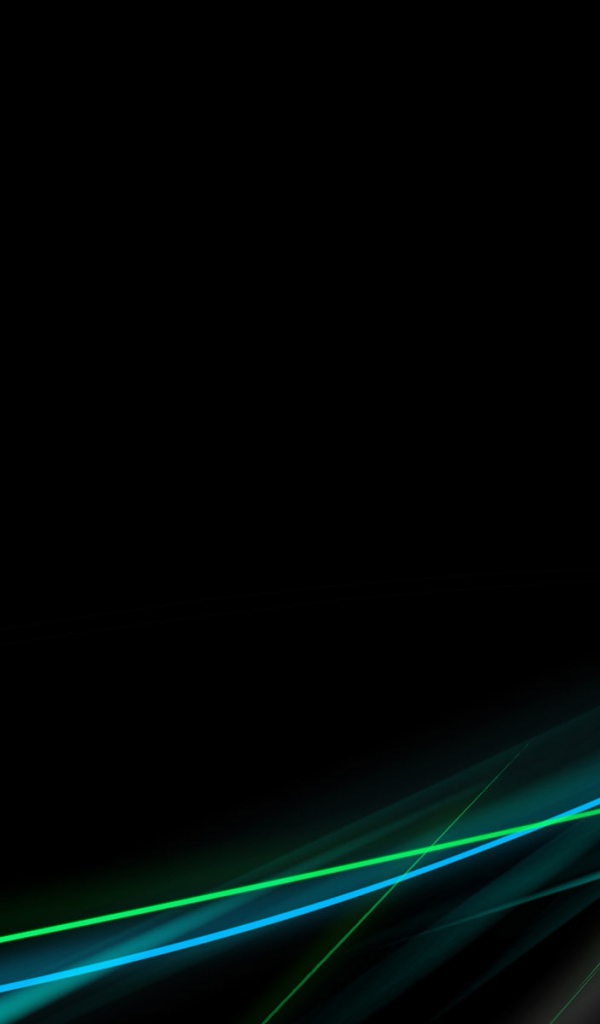 Зеленые волны на черных обоях