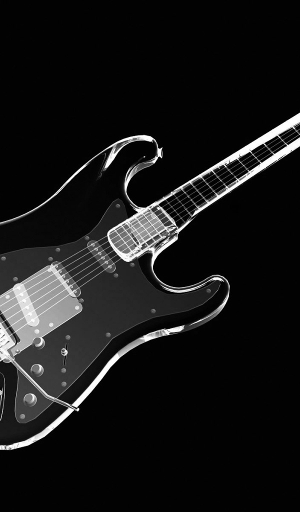 Гитара на черных обоях
