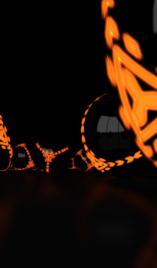 Оранжевые шары на черных обоях