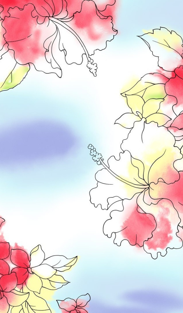 Рисованные цветы