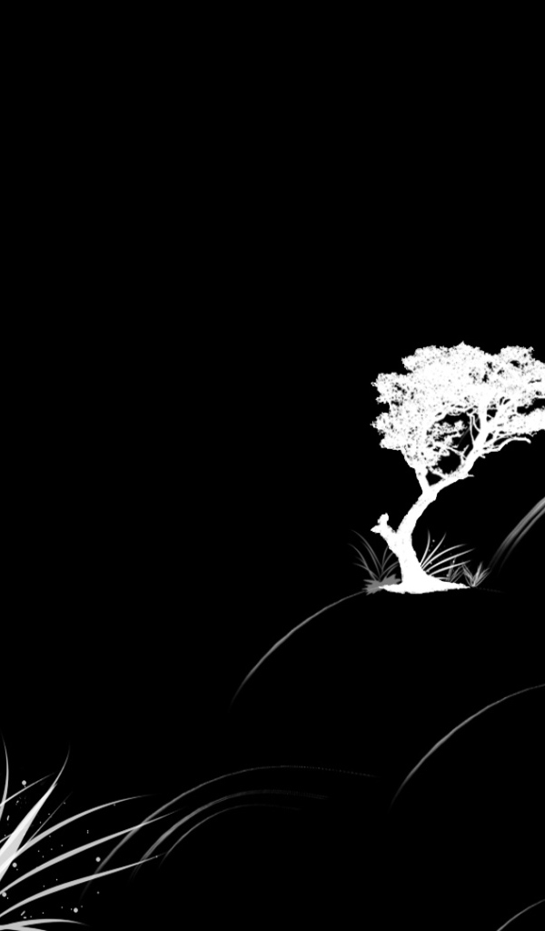 Растительность на черных обоях