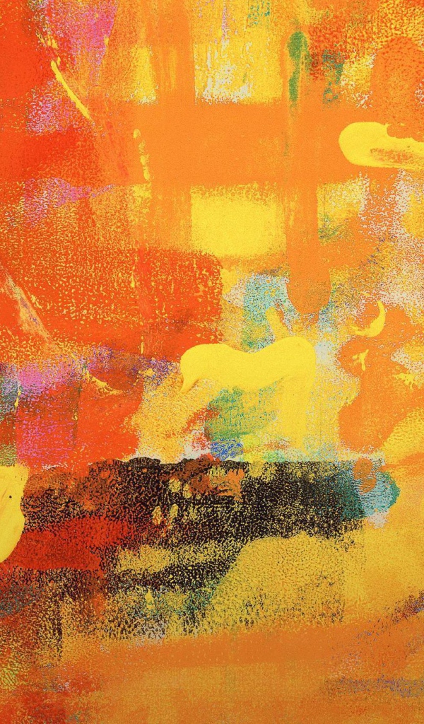 Желтые и оранжевые мазки краской