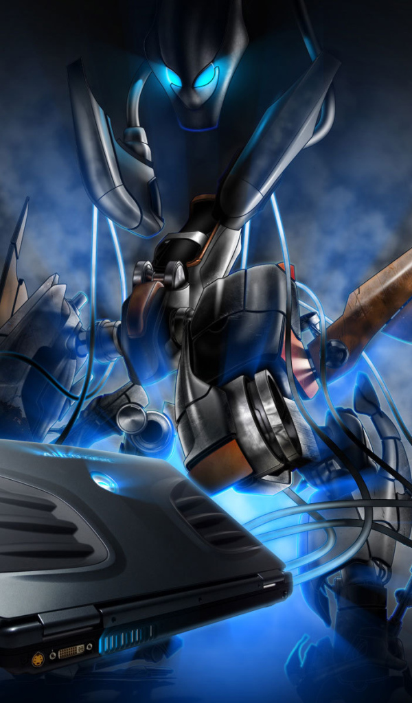 Робот с ноутбуком HP