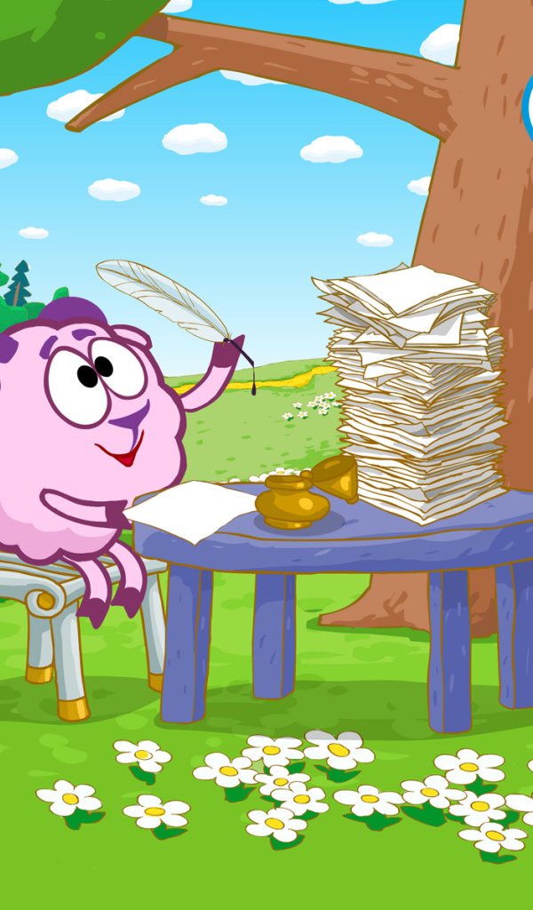 Бараш сочиняет стихи в мультфильме Смешарики