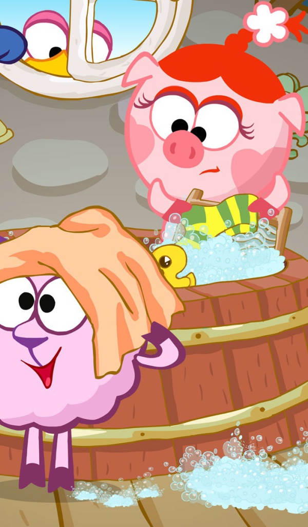 Банный день в мультфильме Смешарики