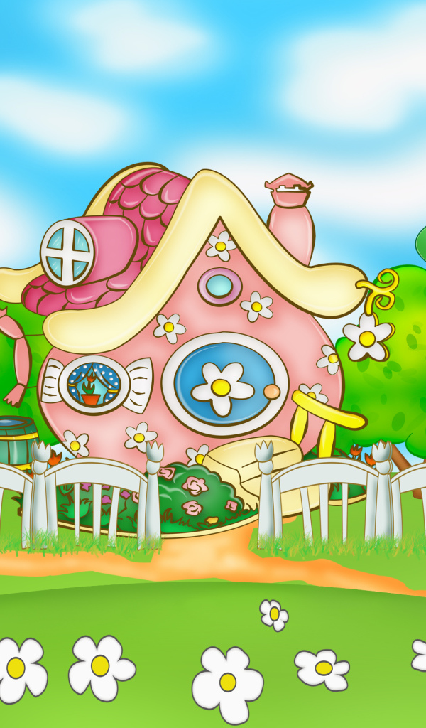 Красивый домик в мультфильме Смешарики