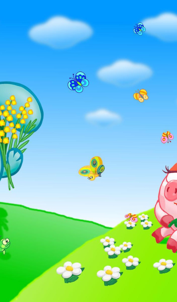 Крош и Нюша в мультфильме Смешарики