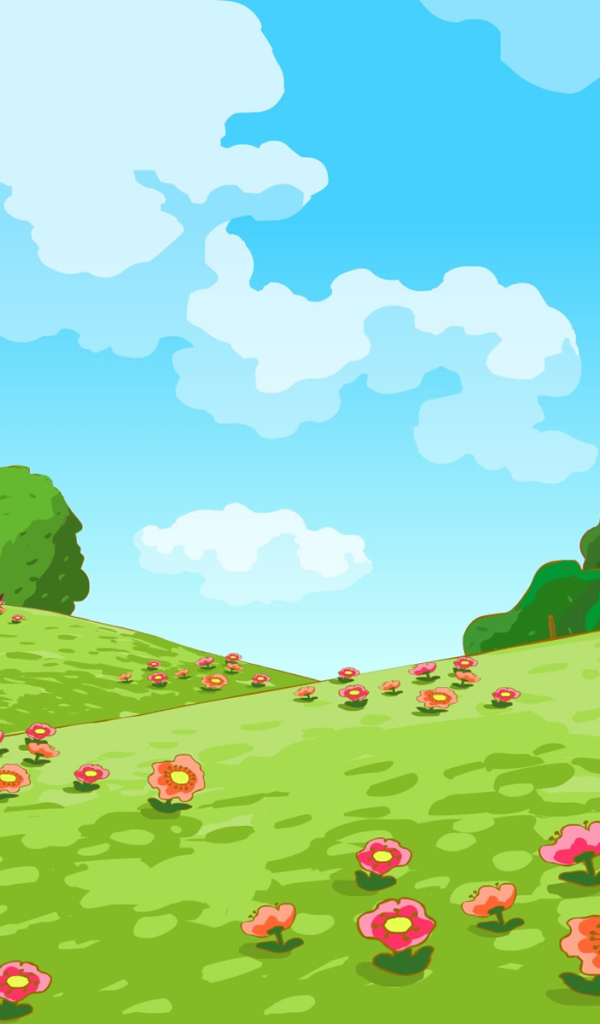 Цветочная поляна в мультфильме Смешарики