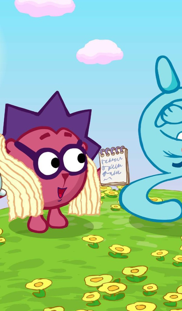 Ежик и Крош в мультфильме Смешарики