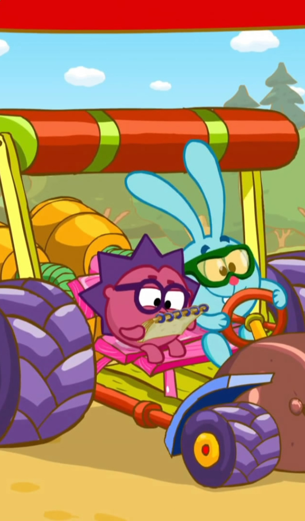 Гонки в мультфильме Смешарики