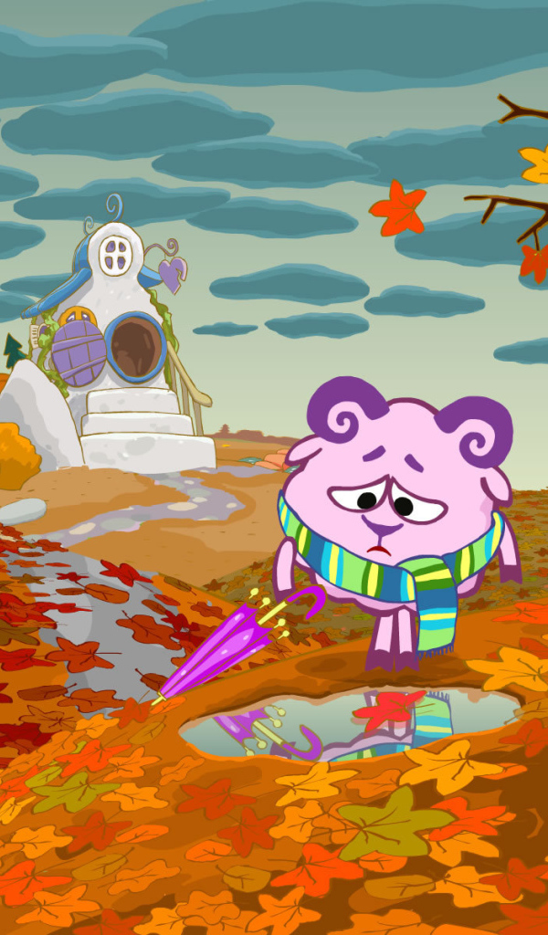 Грустная осень в мультфильме Смешарики