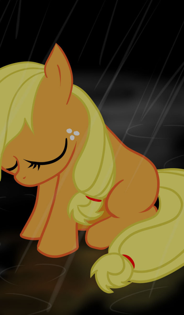 Маленький пони под дождем