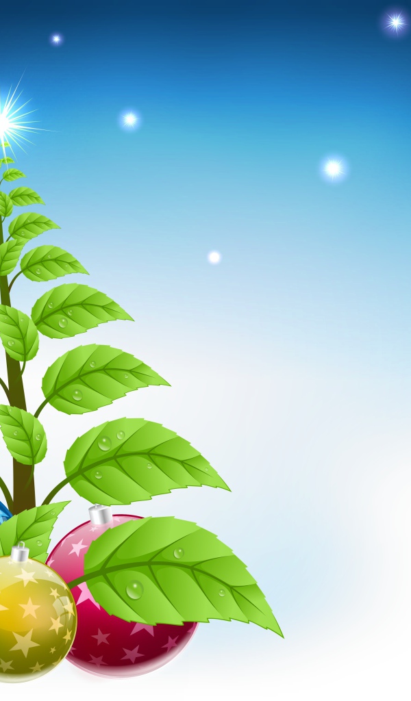 Елка с листьями