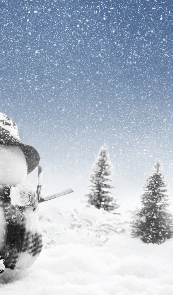 Веселый снеговик