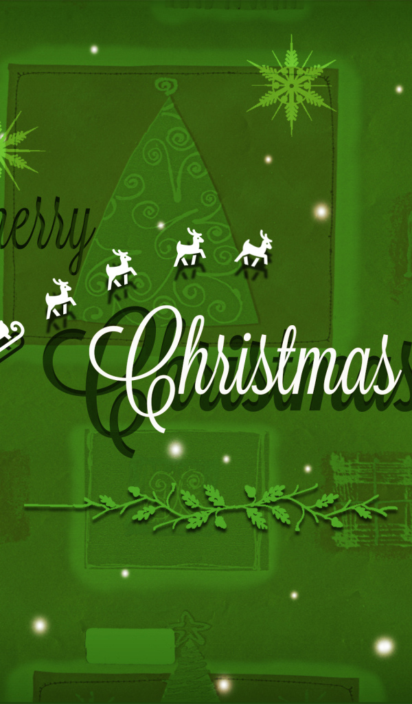 Поздравление с Рождеством на зеленом фоне
