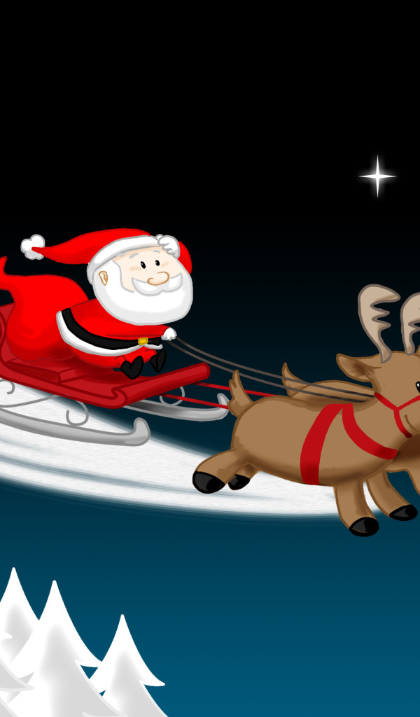 Санта Клаус на оленях