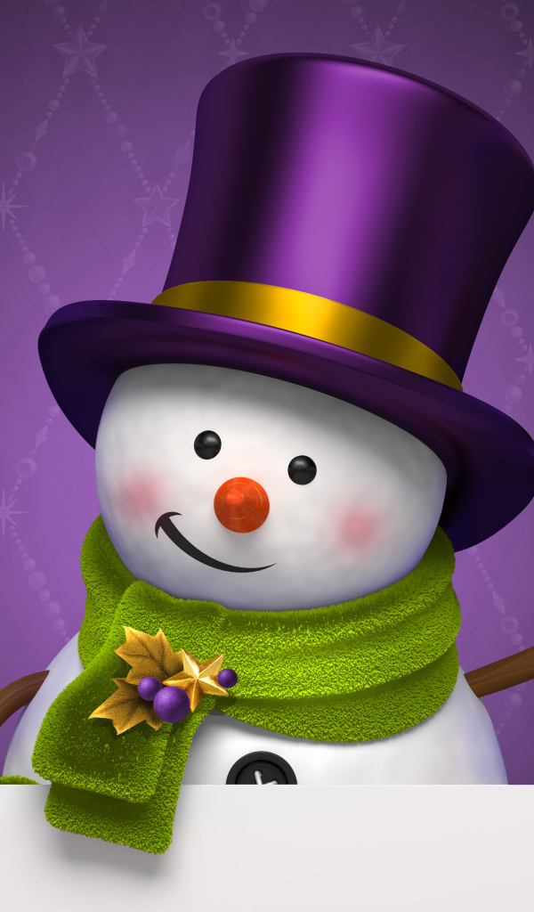 Снеговик в шляпе цилиндре