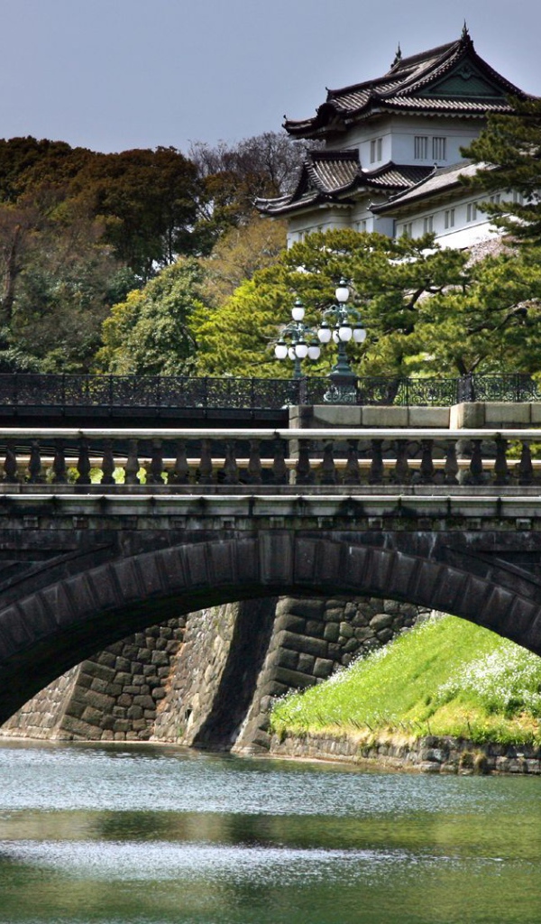 Японская архитектура с мостом