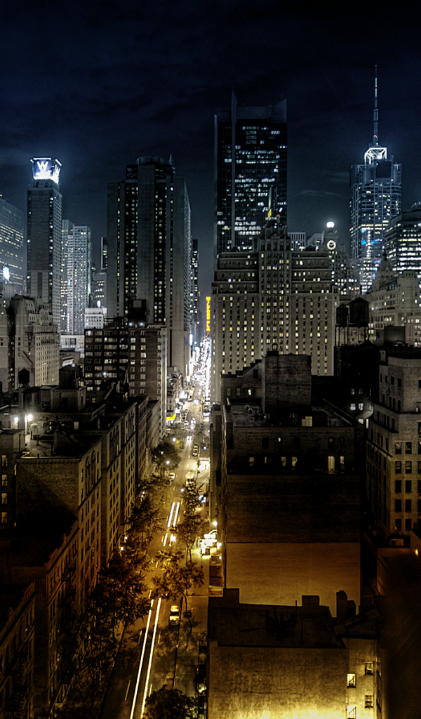 Ночной город и небоскребы