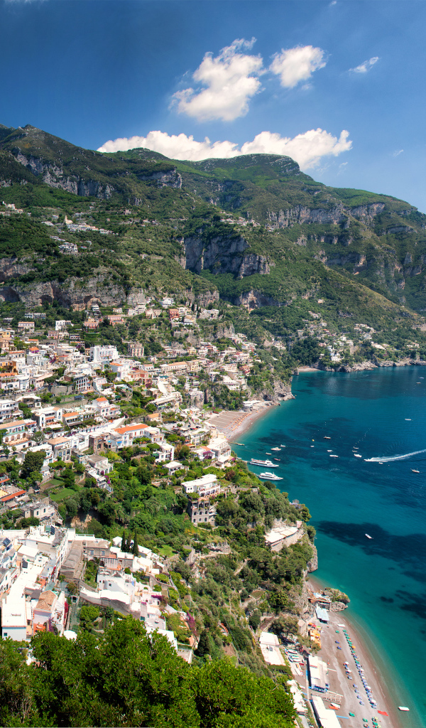 Город Позитано в Италии