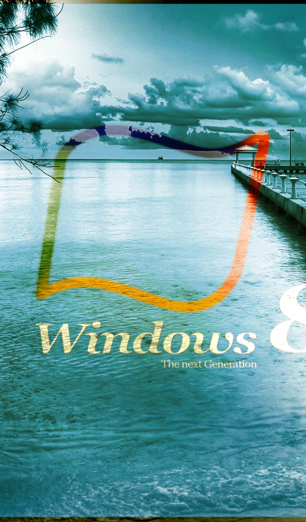 Windows 8 на фоне моря