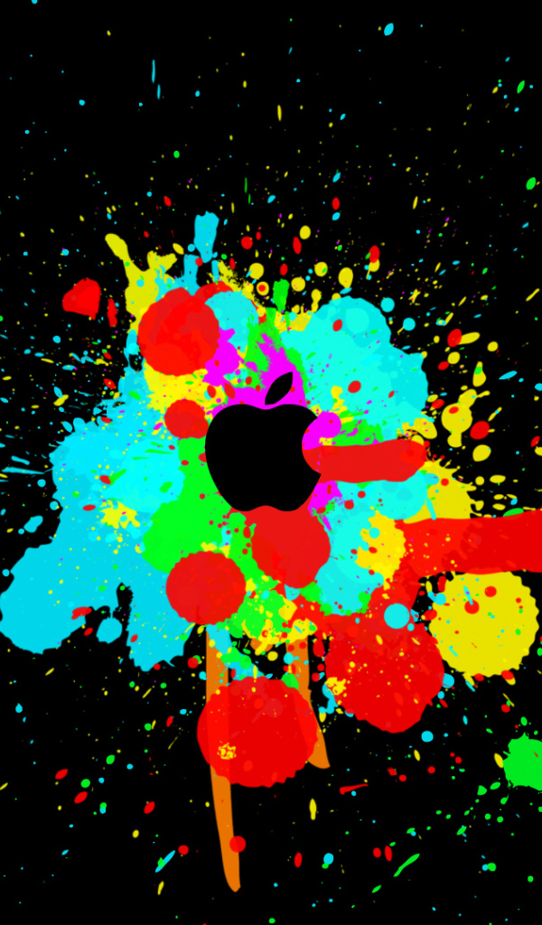 Цветные брызги на черном фоне