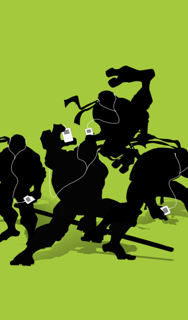 Черепашки ниндзя с наушниками