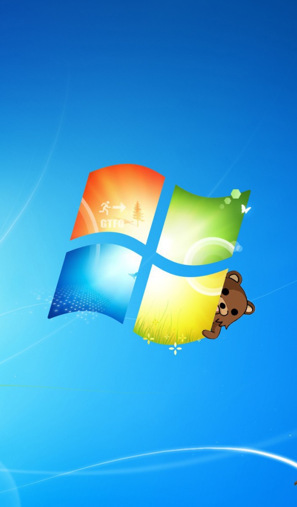 Windows 7 с мишкой и ребенком