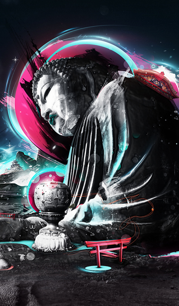 Будда на фоне космоса