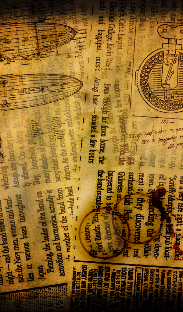 Чертежи на газетах стимпанк