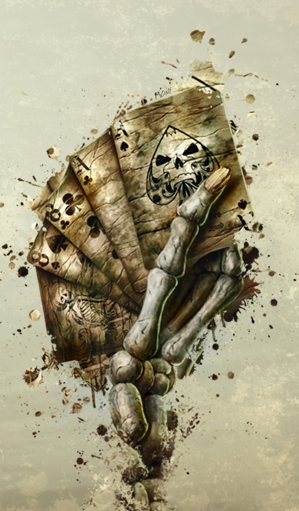 В руке скелета покер