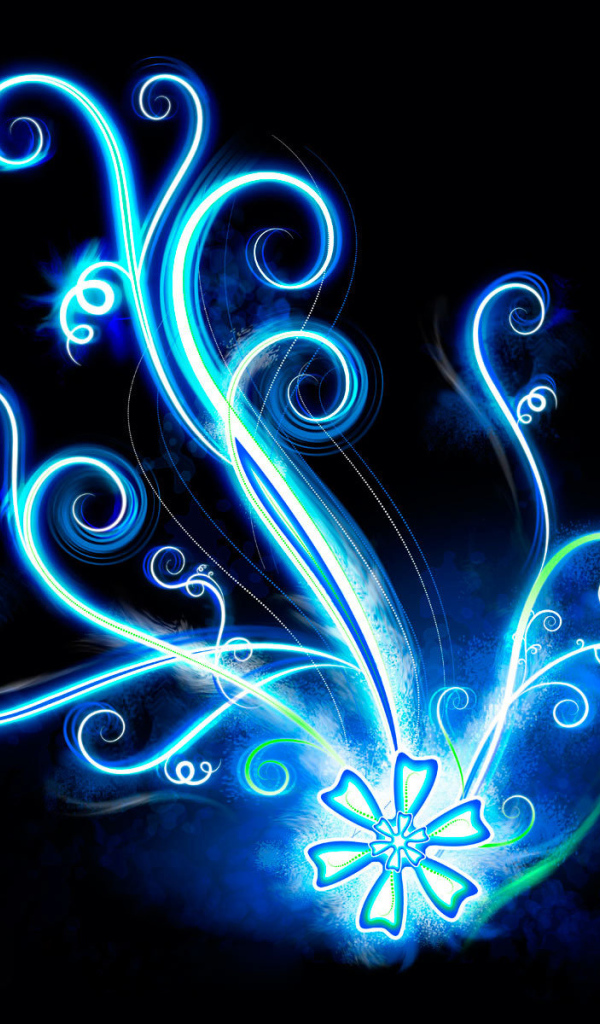 Неоновый векторный цветок