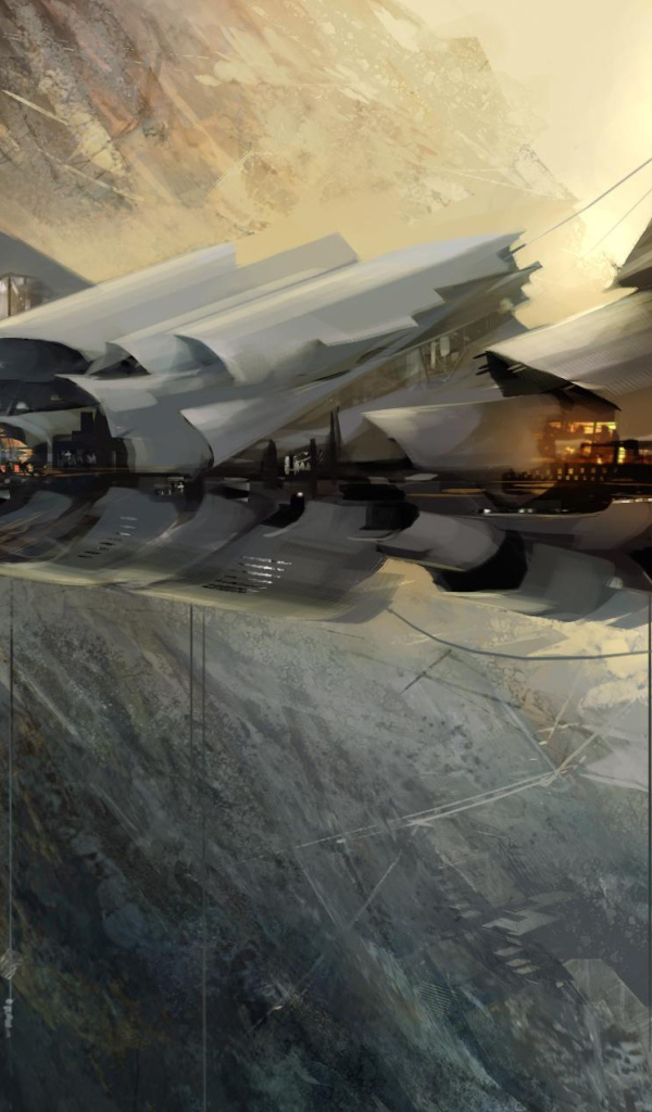 Технологичная деревня стимпанк