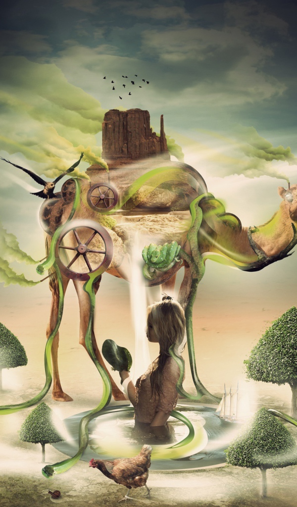 Абстрактный Оазис в пустыне