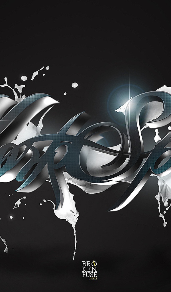 Надпись в брызгах