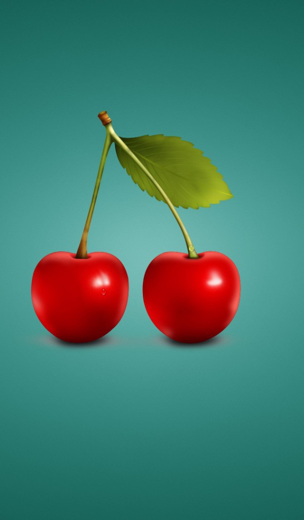 Вишни на изумрудном фоне