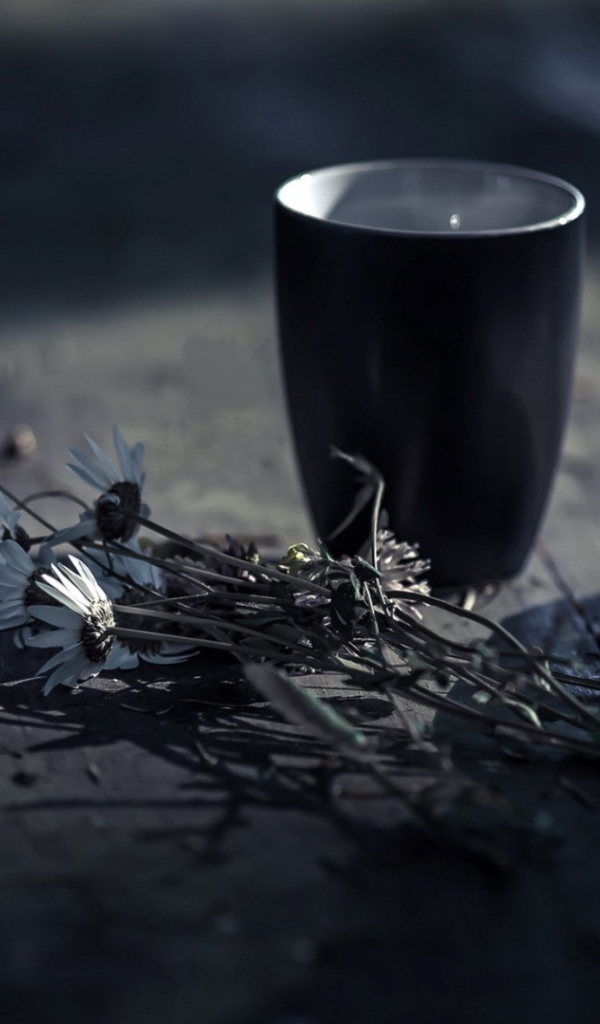 Чашка книга и цветы