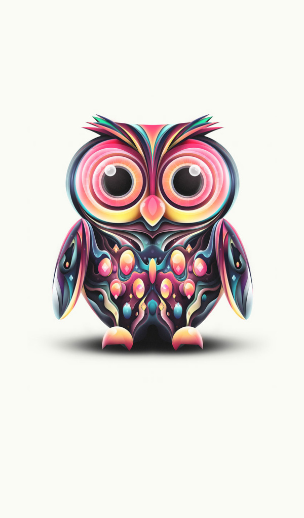 Сова на белом фоне