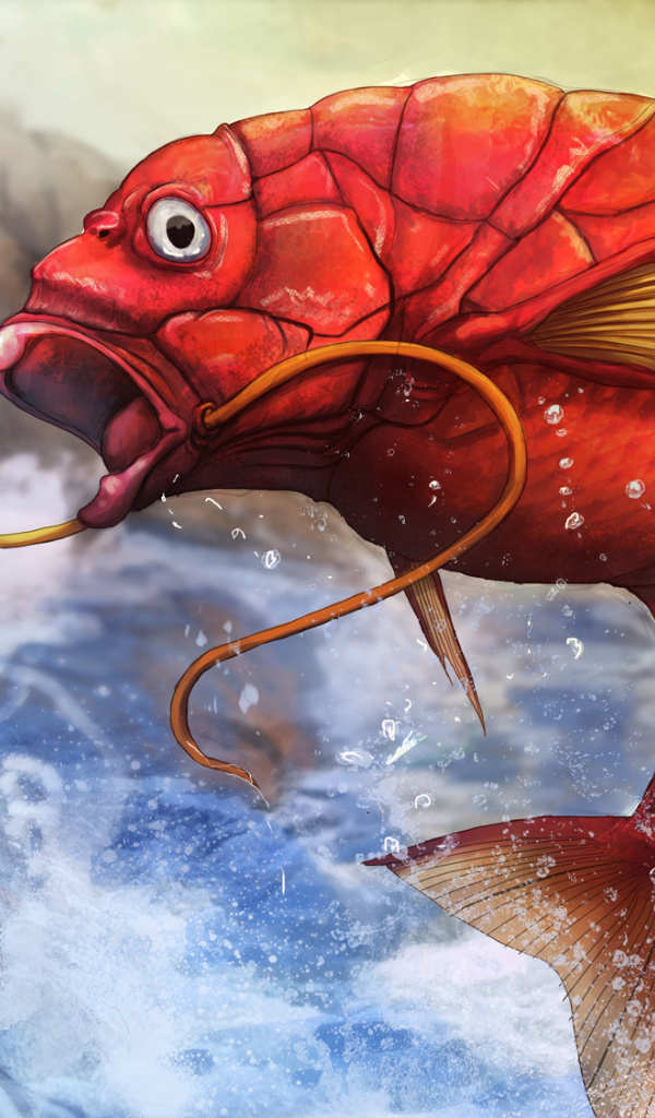 Красная рыба в море